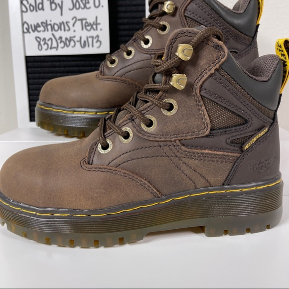 DR DOC MARTENS PLENUM WATERPROOF STEEL TOE WORK BOOTS WOMENS SIZE 5 LEATHER HIKE - Picture 7 of 10